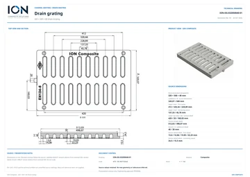 Low-resolution Technical Drawing preview for 320 × 500 × 40 Drain Grating