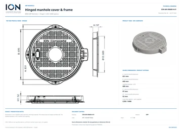 Low-resolution Technical Drawing preview for Ø600 GRP Manhole — Hinged