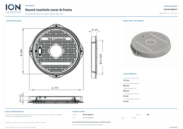 Low-resolution Technical Drawing preview for Ø600 GRP Manhole — Without Hinge